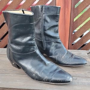 Vintage Playboy Men's Ankle/Zipper Boots. Size 13. 60's, 70's. Used. Black.